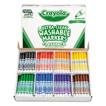 Crayola® Ultra-clean Washable Marker Classpack, Broad Bullet Tip, Assorted Colors, 200-box freeshipping - TVN Wholesale